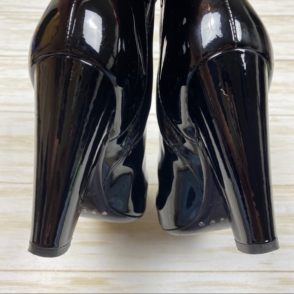 BURBERRY black patent leather ankle boots - Picture 11 of 14